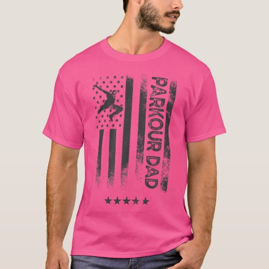 Usa American Flag - Parkour Dad T-shirt (Voorkant)