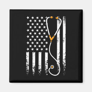 USA American Flag Patriotic Nurse Day Week 4e van Magneet