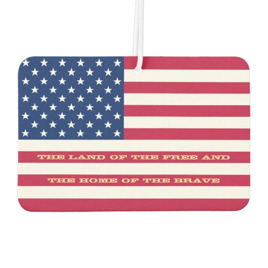 USA American Flag Patriotic Quote Monogrammed Car Luchtverfrisser (Achterkant)