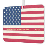 USA American Flag Patriotic Quote Monogrammed Car Luchtverfrisser (Links)