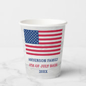 USA American Flag Red White Blue , 4 juli Papieren Bekers (Achterkant)