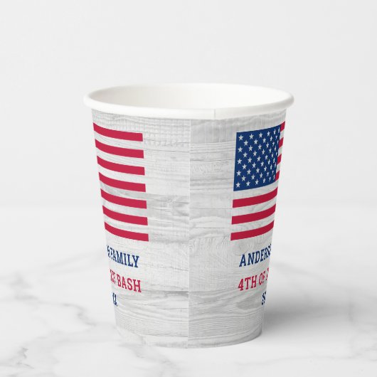 USA American Flag Red White Blue , 4 juli Papieren Bekers (Rechts)