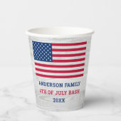 USA American Flag Red White Blue , 4 juli Papieren Bekers (Voorkant)