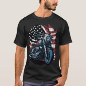 USA American Flag Rider Motorcycle Veteran Biker T-shirt (Voorkant)