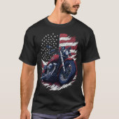 USA American Flag Rider Motorcycle Veteran Biker T-shirt (Voorkant)