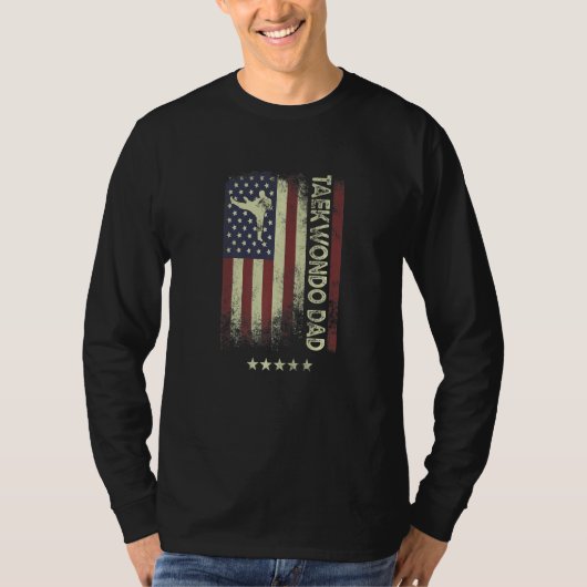 USA American Flag  Taekwondo Dad  1 T-shirt (Voorkant)