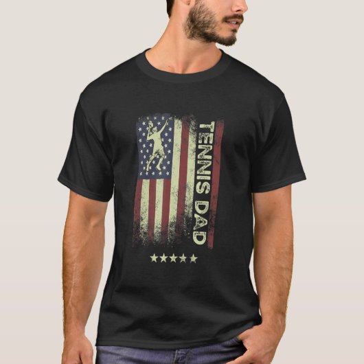 USA American Flag  Tennis Dad 1 T-shirt (Voorkant)