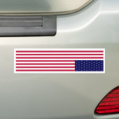 USA American Flag Upside Down SOS White Border Bumpersticker (Op auto)