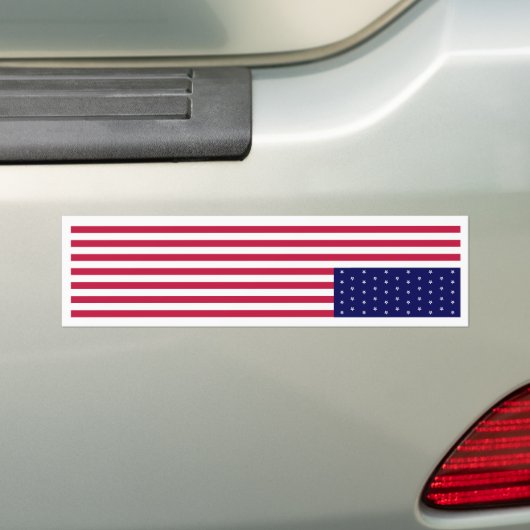 USA American Flag Upside Down SOS White Border Bumpersticker (Op auto)