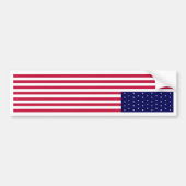USA American Flag Upside Down SOS White Border Bumpersticker (Voorkant)