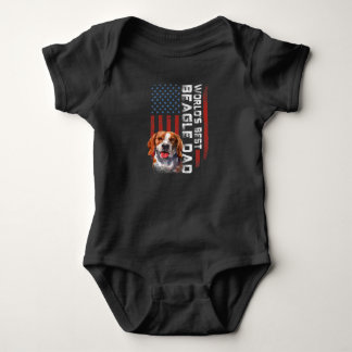 usa american flag worlds best beagle dad romper