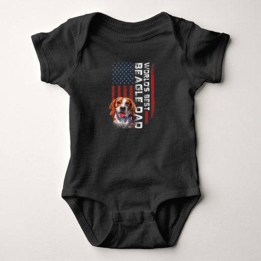usa american flag worlds best beagle dad romper (Voorkant)