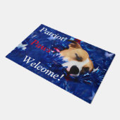 USA American Patriot Dog Paws Deurmat (Schuin)