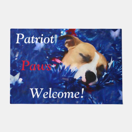 USA American Patriot Dog Paws Deurmat (Voorkant)