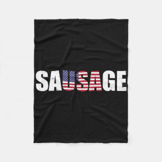 Usa American Sausage Funny Fleece Deken