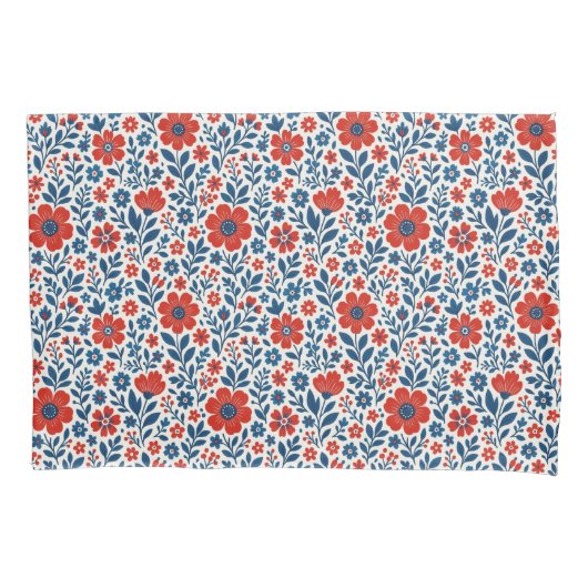 USA/American themed floral pattern Kussensloop (Voorkant)