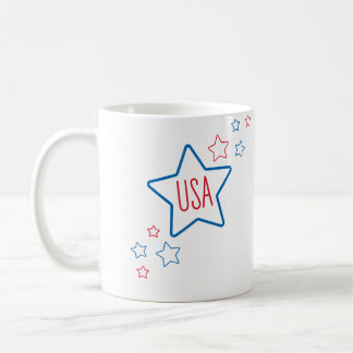 Usa Americana Fourth Of July Shooting Stars Koffiemok