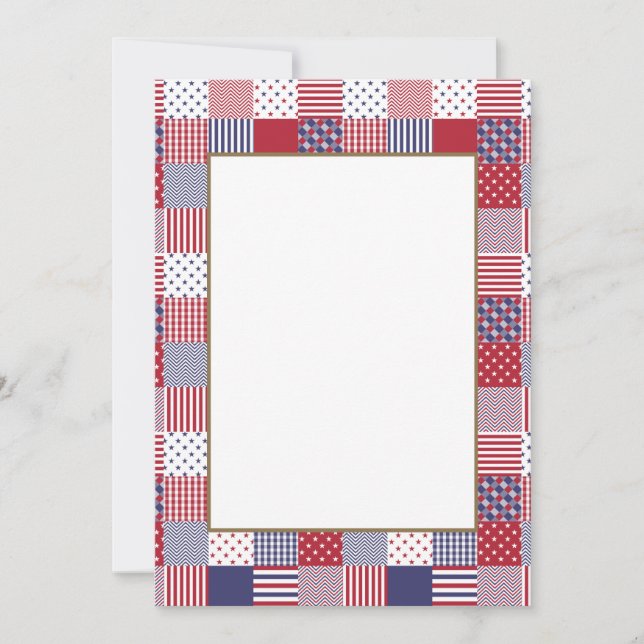 USA Americana Patchwork Red White en Blue (Voorkant)