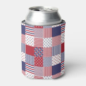 USA Americana Patchwork Red White en Blue Blikjeskoeler (Blikje Voorkant)