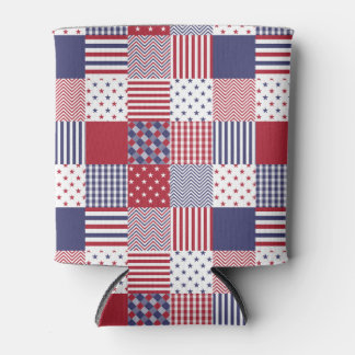 USA Americana Patchwork Red White en Blue Blikjeskoeler