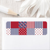 USA Americana Patchwork Red White en Blue Etiket (Insitu)