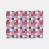 USA Americana Patchwork Red White en Blue Fleece Deken (Voorkant (Horizontaal))