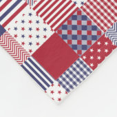 USA Americana Patchwork Red White en Blue Fleece Deken (Hoek)