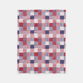 USA Americana Patchwork Red White en Blue Fleece Deken (Voorkant)