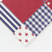 USA Americana Patchwork Red White en Blue Fleece Deken (Hoek)