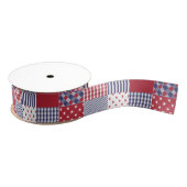 USA Americana Patchwork Red White en Blue Grosgrain Lint (Spoel)