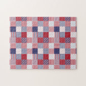 USA Americana Patchwork Red White en Blue Legpuzzel (Horizontaal)