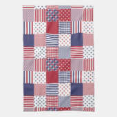 USA Americana Patchwork Red White en Blue Theedoek (Verticaal)
