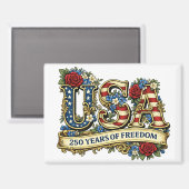 USA America's 250th Anniversary Magneet (Voorkant / Achterkant)