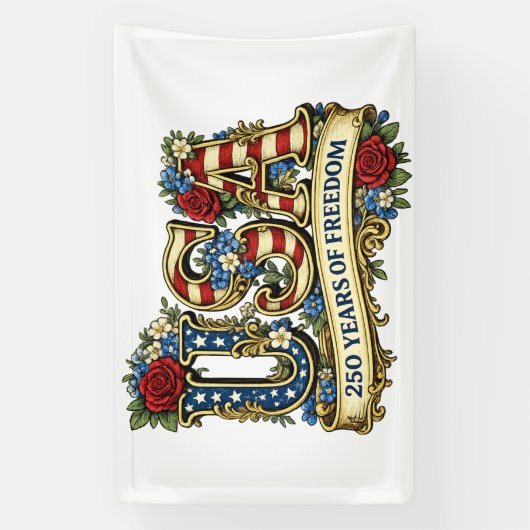 USA America's 250th Anniversary Spandoek (Verticaal)