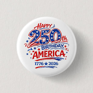 USA Amerika 250e Verjaardag Patriottische Knoop Ronde Button 3,2 Cm