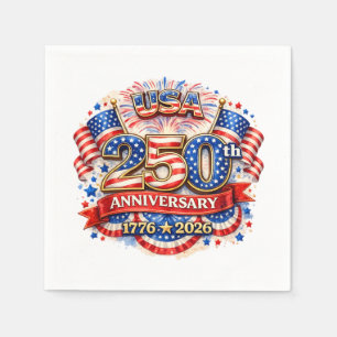USA Amerika 250ste Verjaardag Aquarel Patriottisch Servet