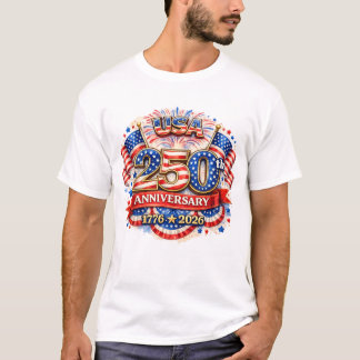 USA Amerika 250ste Verjaardag Aquarel Patriottisch T-shirt