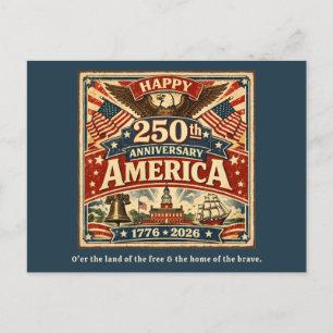 USA Amerika 250ste Verjaardag Vintage Patriottisch Briefkaart