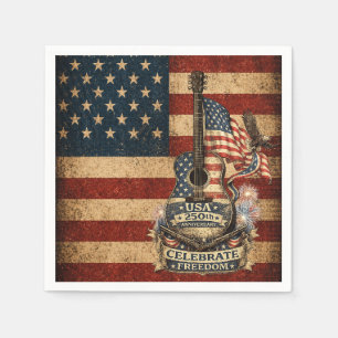 USA Amerika 250ste Verjaardag Vintage Patriottisch Servet