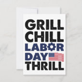 USA Amerika Grill Chill Arbeid Dag Thrill BBQ Part Bedankkaart (Voorkant)