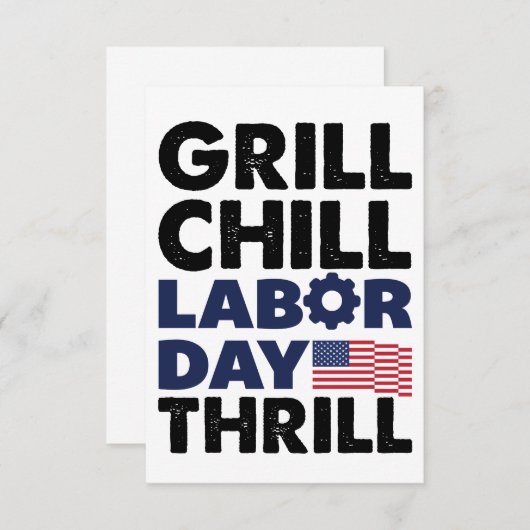 USA Amerika Grill Chill Arbeid Dag Thrill BBQ Part Bedankkaart (Voorkant / Achterkant)