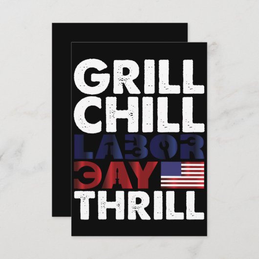 USA Amerika Grill Chill Arbeid Dag Thrill BBQ Part Bedankkaart (Voorkant / Achterkant)