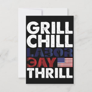 USA Amerika Grill Chill Arbeid Dag Thrill BBQ Part Bedankkaart