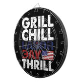 USA Amerika Grill Chill Arbeid Dag Thrill BBQ Part Dartbord (Voorkant Rechts)