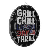 USA Amerika Grill Chill Arbeid Dag Thrill BBQ Part Dartbord (Voorkant Links)