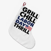 USA Amerika Grill Chill Arbeid Dag Thrill BBQ Part Grote Kerstsok (Voorkant (Hangend))