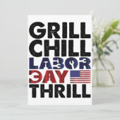 USA Amerika Grill Chill Arbeid Dag Thrill BBQ Part Kaart (Staand voorkant)
