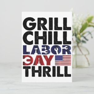 USA Amerika Grill Chill Arbeid Dag Thrill BBQ Part Kaart