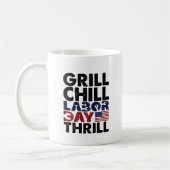 USA Amerika Grill Chill Arbeid Dag Thrill BBQ Part Koffiemok (Links)