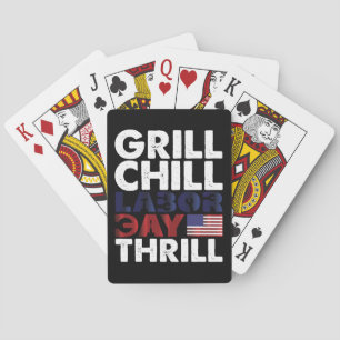USA Amerika Grill Chill Arbeid Dag Thrill BBQ Part Pokerkaarten